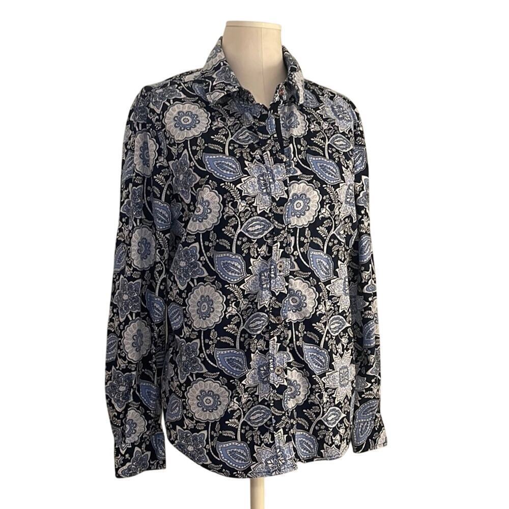 NWOT Nautica Blue Button Down Women’s Shirt with Notched Collar | Size XL